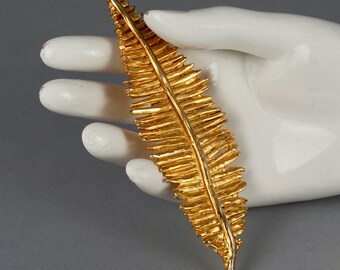 Broche Vintage Linda Hattab Paris - Bijou Créateur Style Brut Moderniste