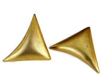 vintage ANDRE COURREGES Boucles d'oreilles géométriques triangulaires texturées