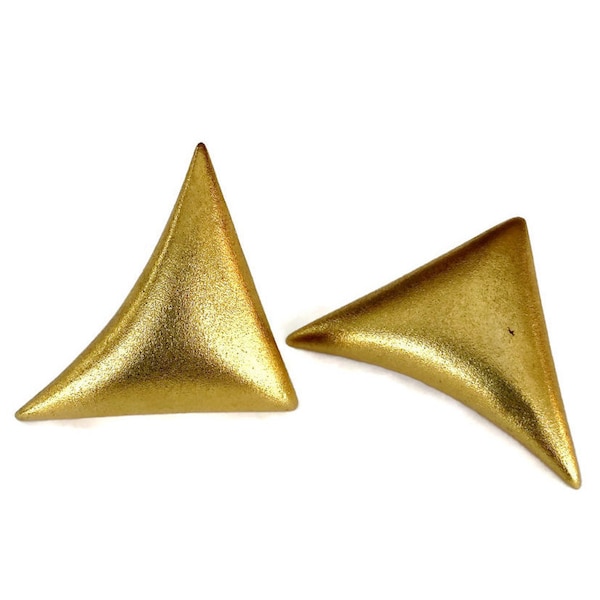 Vintage ANDRE COURREGES Geometrische Dreieck Strukturierte Ohrringe