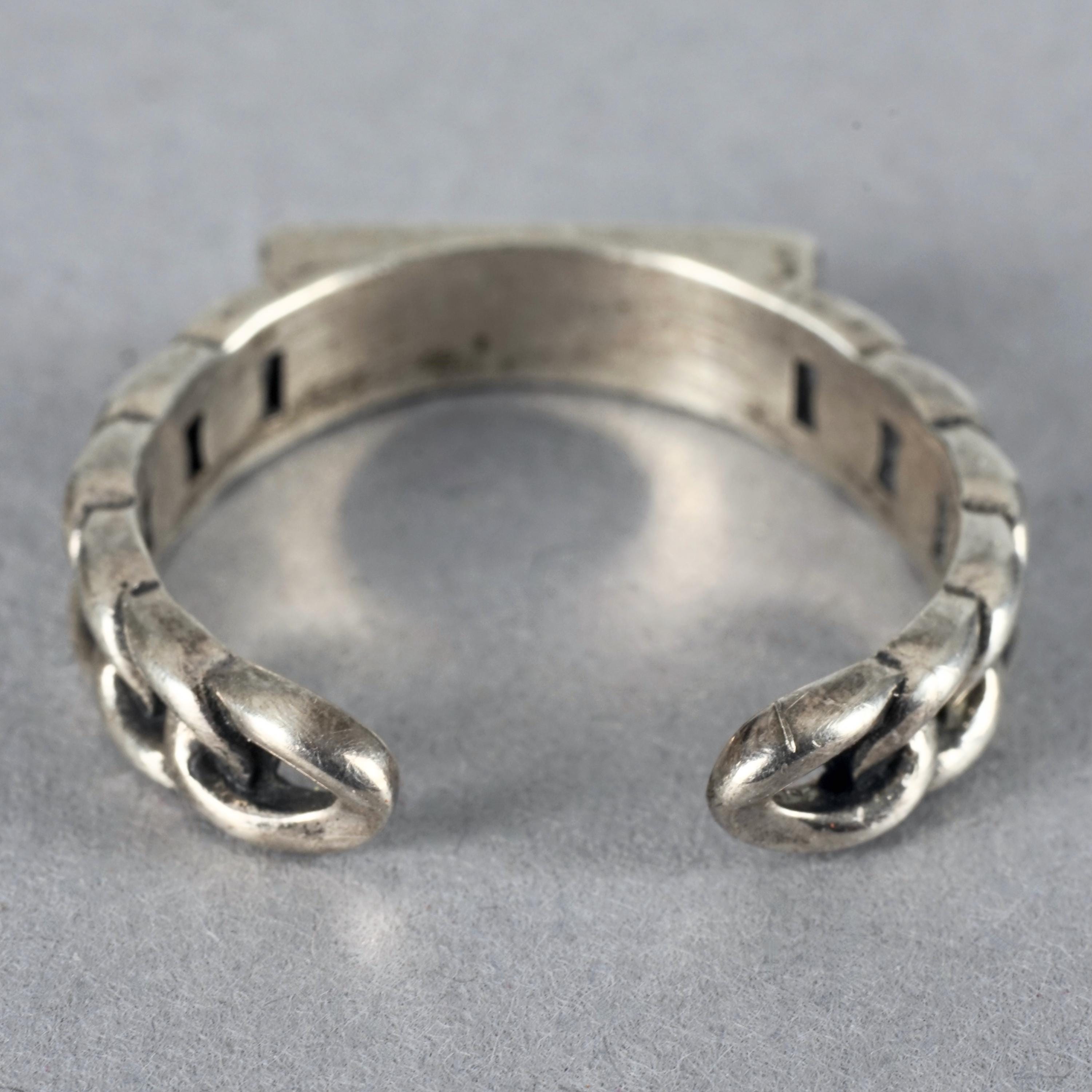 Vintage YVES SAINT LAURENT Nameplate Chain-link Silver Ring - Etsy