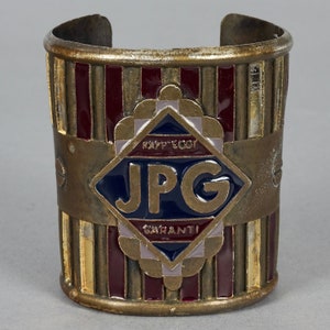 Vintage JEAN PAUL GAULTIER Rapsody Garanti Enamel Rustic Cuff Bracelet