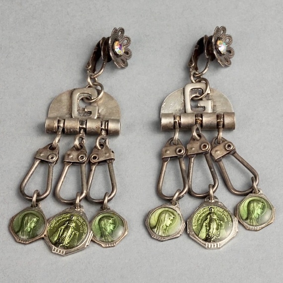 Vintage JEAN PAUL GAULTIER Flower Scapular Religious Charm 