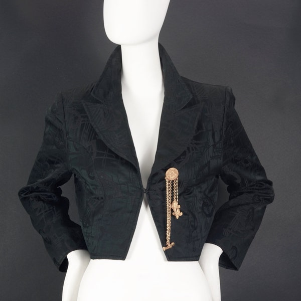 Vintage CRISTIAN LACROIX Jeweled Aztec Cropped Blazer Jacket
