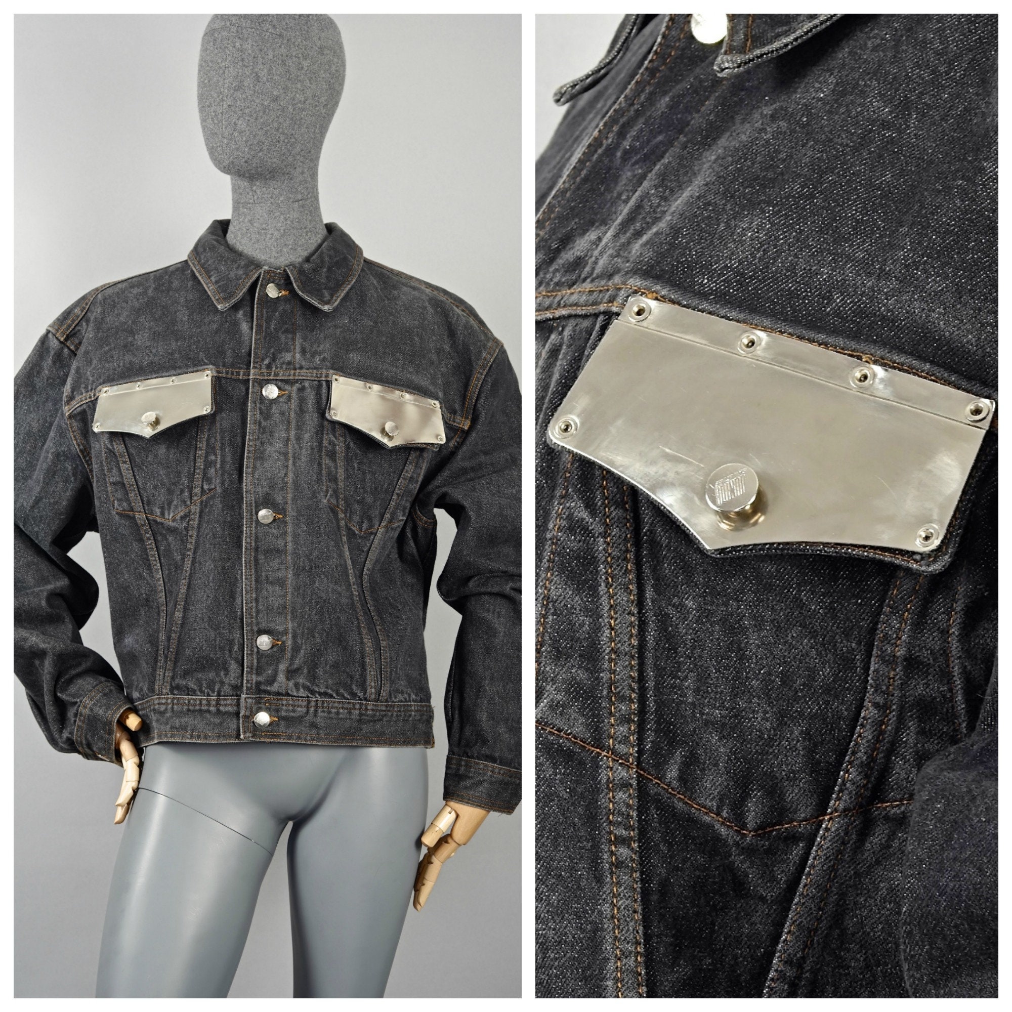 Vintage JEAN PAUL GAULTIER Metal Pocket Denim Jacket - Etsy Vintage JEAN PAUL GAULTIER Metal Pocket Denim Jacket - Etsy