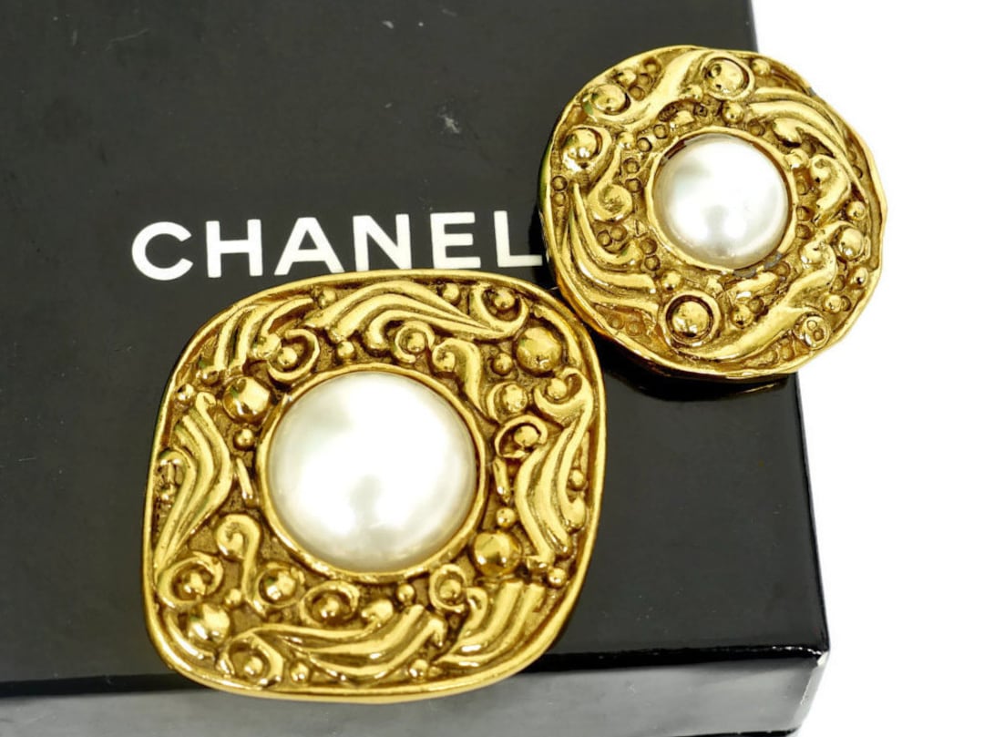 Chanel 2021 Faux Pearl & Strass CC Drop Earrings - Brass Drop, Earrings -  CHA971756