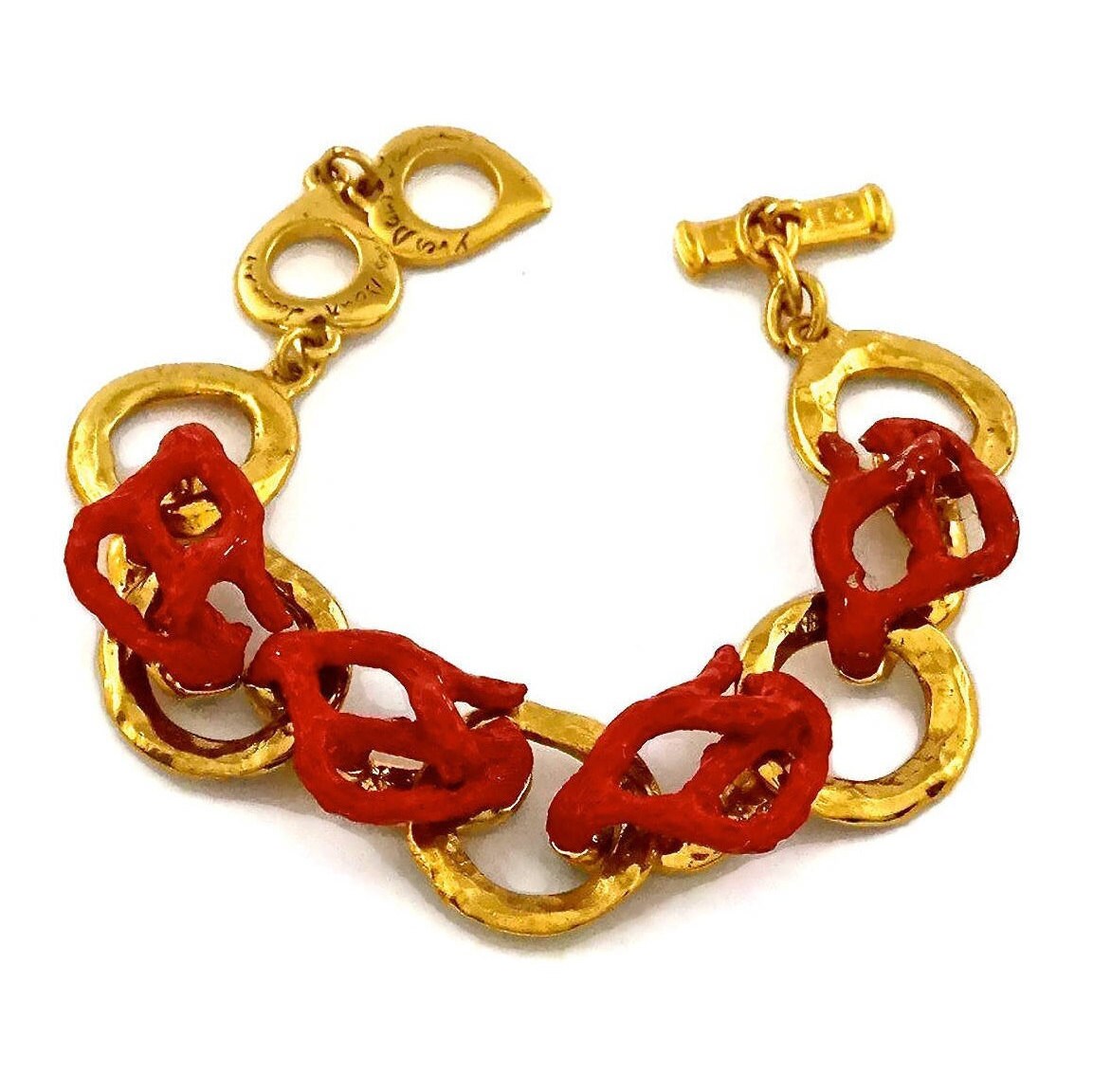 Vintage YVES SAINT LAURENT Ysl by Robert Goossens Coral Branch