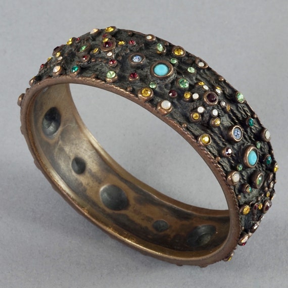 Vintage JEAN PAUL GAULTIER Tribal Jewelled Rhinestone Bangle Vintage JEAN PAUL GAULTIER Tribal Jewelled Rhinestone Bangle