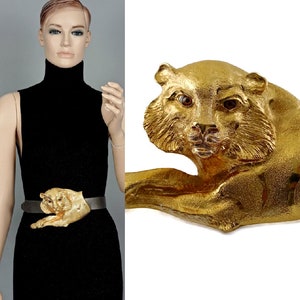 Vintage 1991 CHRISTOPHER ROSS Sculpture Tiger Belt Buckle