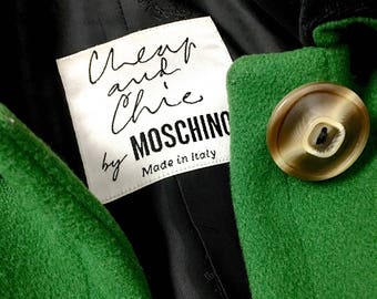 Vintage MOSCHINO Cheap and Chic Purse Kiss Lock Pocket Swing Coat