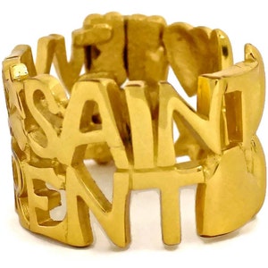 Vintage YVES SAINT LAURENT Ysl Spelled Letter Bracelet Cuff image 2