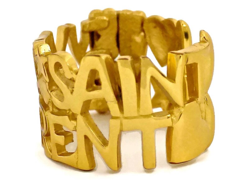 Vintage YVES SAINT LAURENT Ysl Spelled Letter Bracelet Cuff image 2