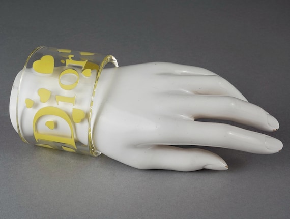 Vintage CHRISTIAN DIOR Yellow Heart Lucite Cuff Bracelet - Etsy Vintage CHRISTIAN DIOR Yellow Heart Lucite Cuff Bracelet - Etsy