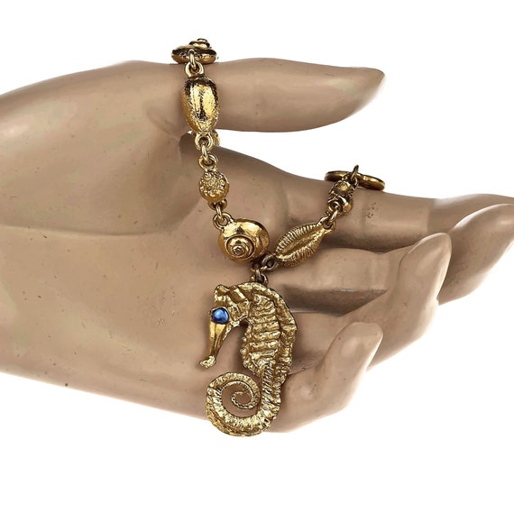 Vintage YVES SAINT LAURENT Seahorse Charm Sea She… - image 7