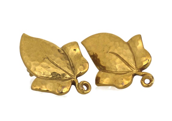 Vintage YVES SAINT LAURENT Leaf Earrings - image 4