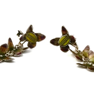 Vintage JPG Jean Paul Gaultier Tiered Enamel Butterfly Earrings image 4