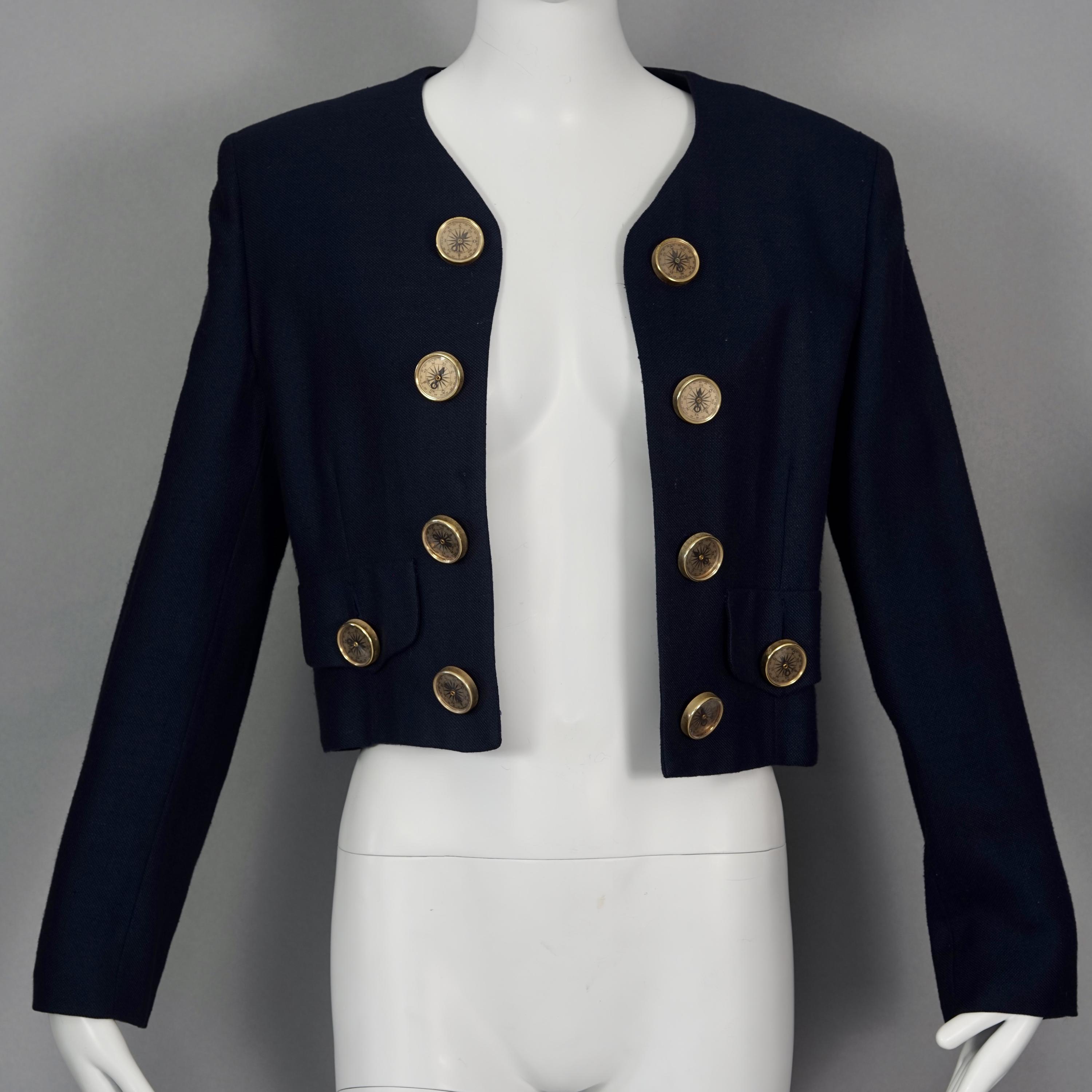 Vintage MOSCHINO CHEAP and CHIC Compass Buttons Dark Blue