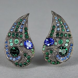 Vintage JEAN LOUIS SCHERRER Jewelled Teardrop Earrings