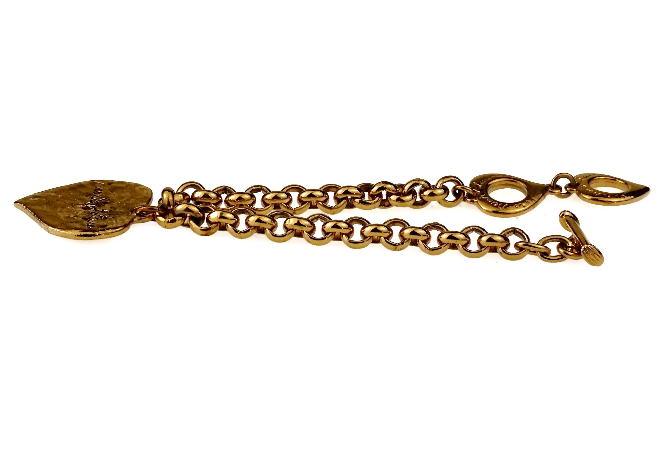 Vintage YVES SAINT LAURENT Ysl Signature Love Heart Charm