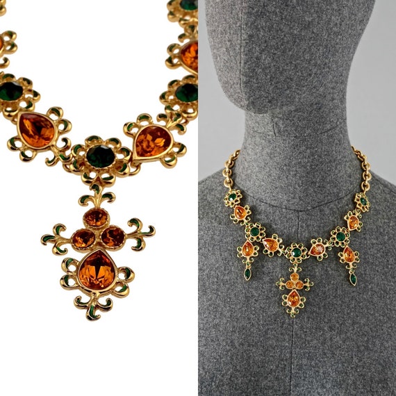 Vintage YVES SAINT LAURENT Ysl Arabesque Jewelled… - image 1