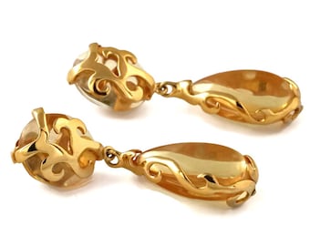 Vintage YSL Yves Saint Laurent Stylized Lucite Dangling Earrings
