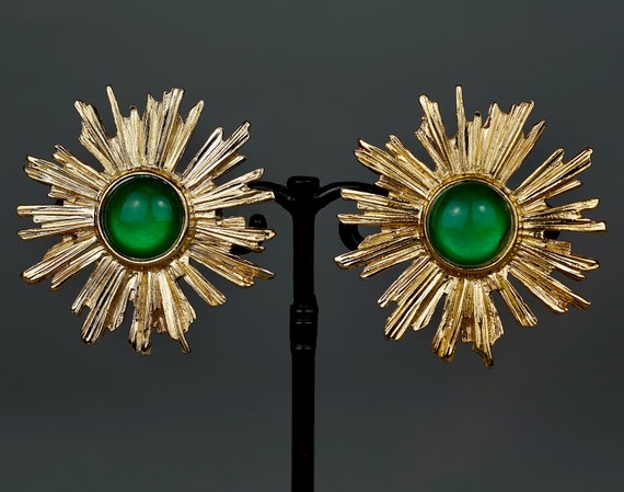 Vintage YVES SAINT LAURENT Ysl Sunburst Emerald S… - image 4