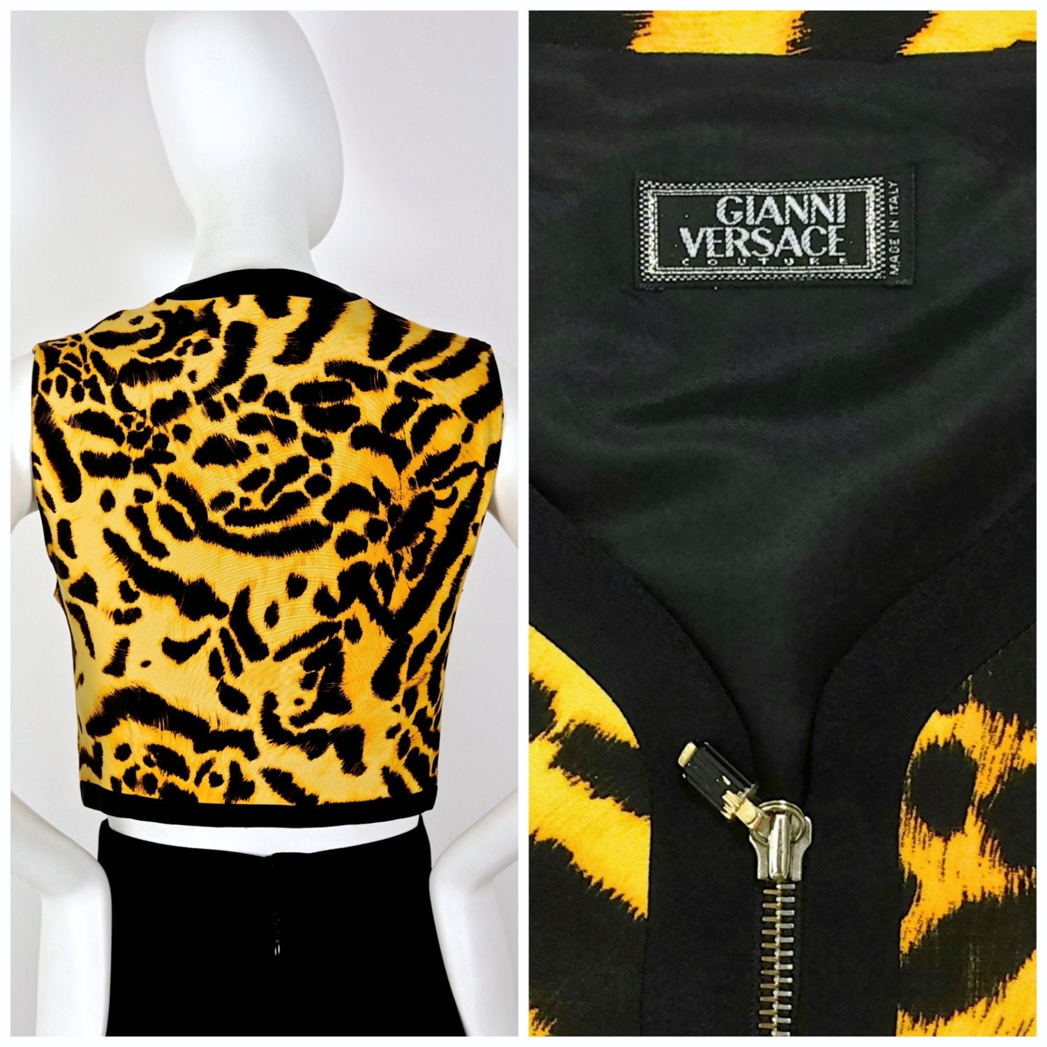 Gianni Versace 90sレオパードベスト　Italy Gianni Versace 90sレオパードベスト Italy