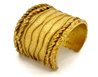 Vintage SONIA RYKIEL Textured Rope Pattern Bracelet Cuff