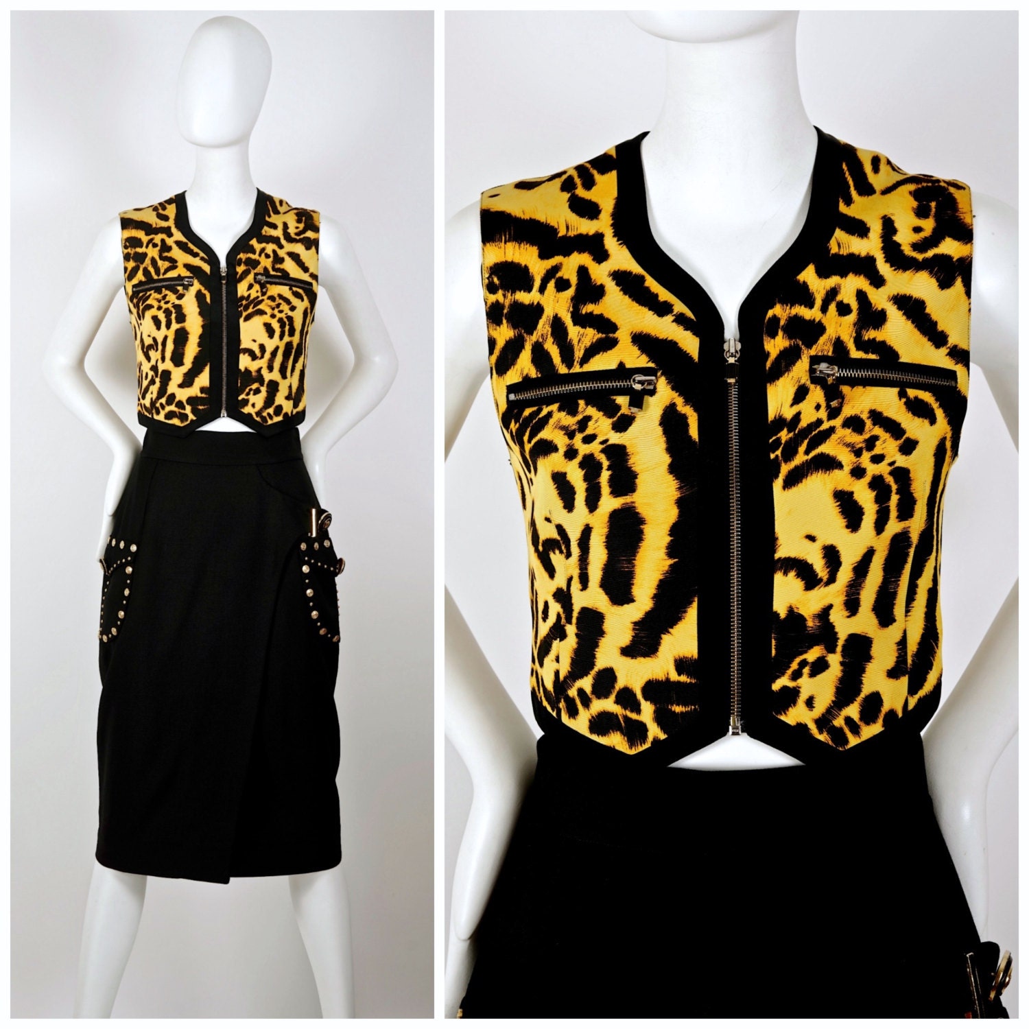 Vintage 1992 GIANNI VERSACE COUTURE Iconic Leopard Print