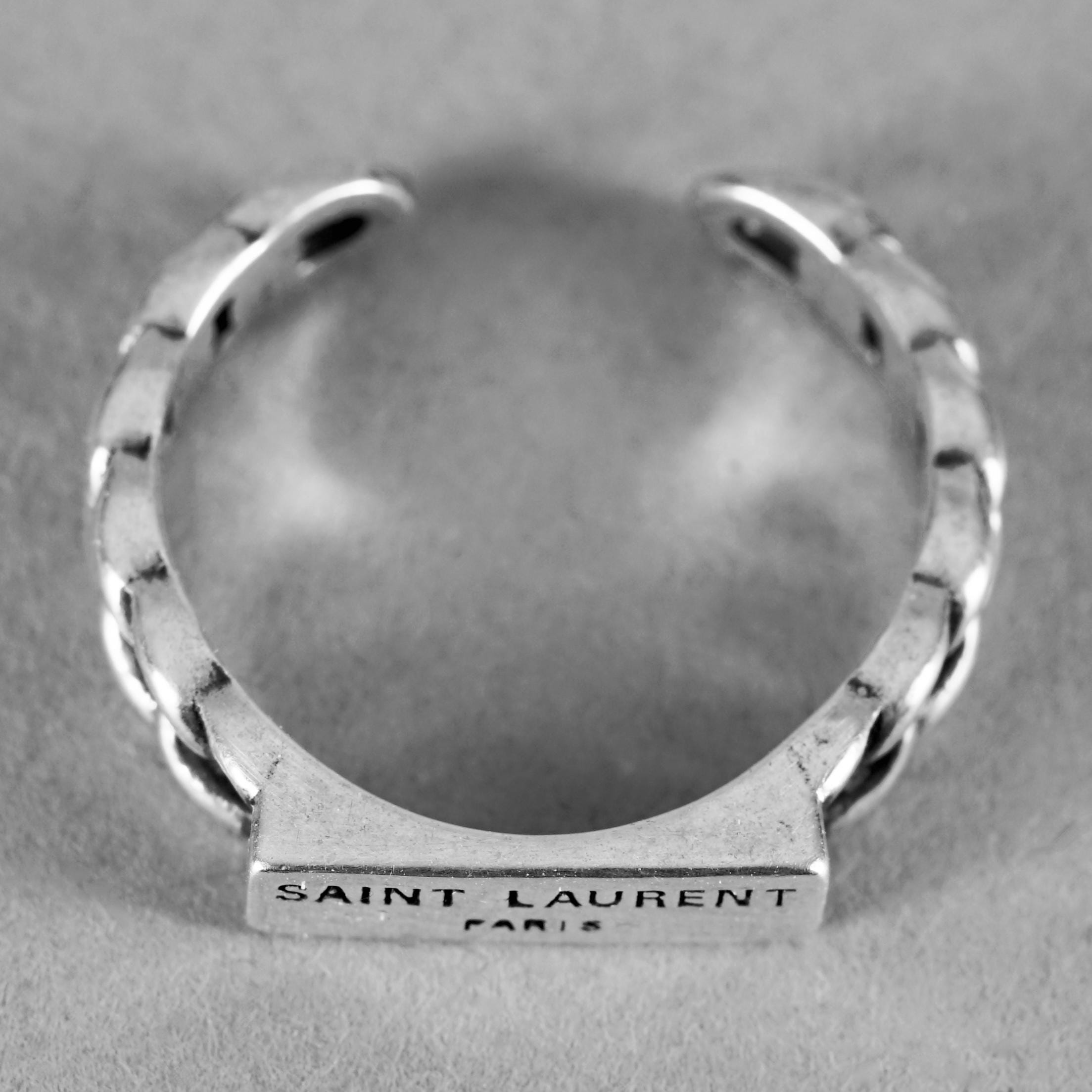Vintage YVES SAINT LAURENT Nameplate Chain-link Silver Ring - Etsy
