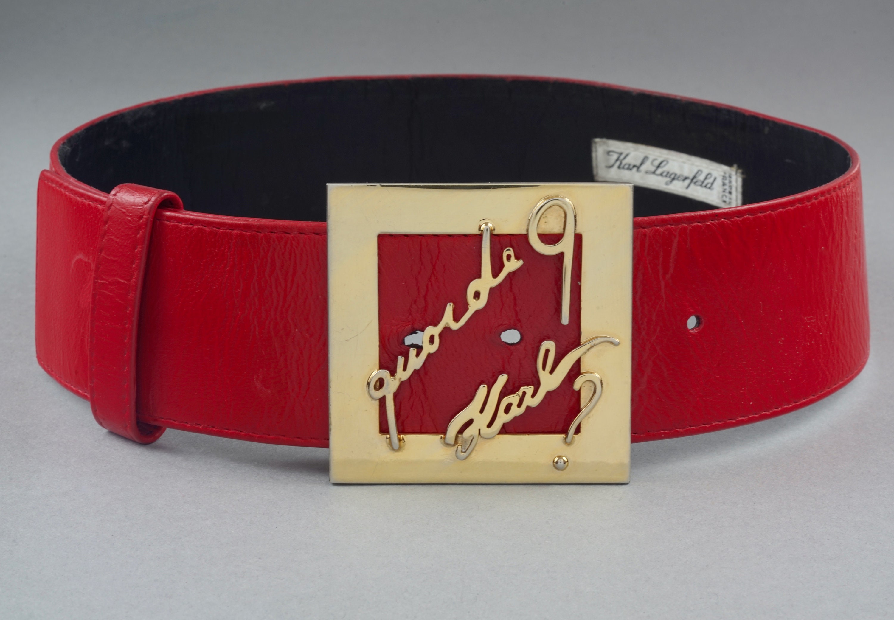Karl Lagerfeld Monogram Reversible Belt In Red