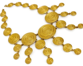 Collana vintage Christian Dior Mogul con logo a disco intrecciato