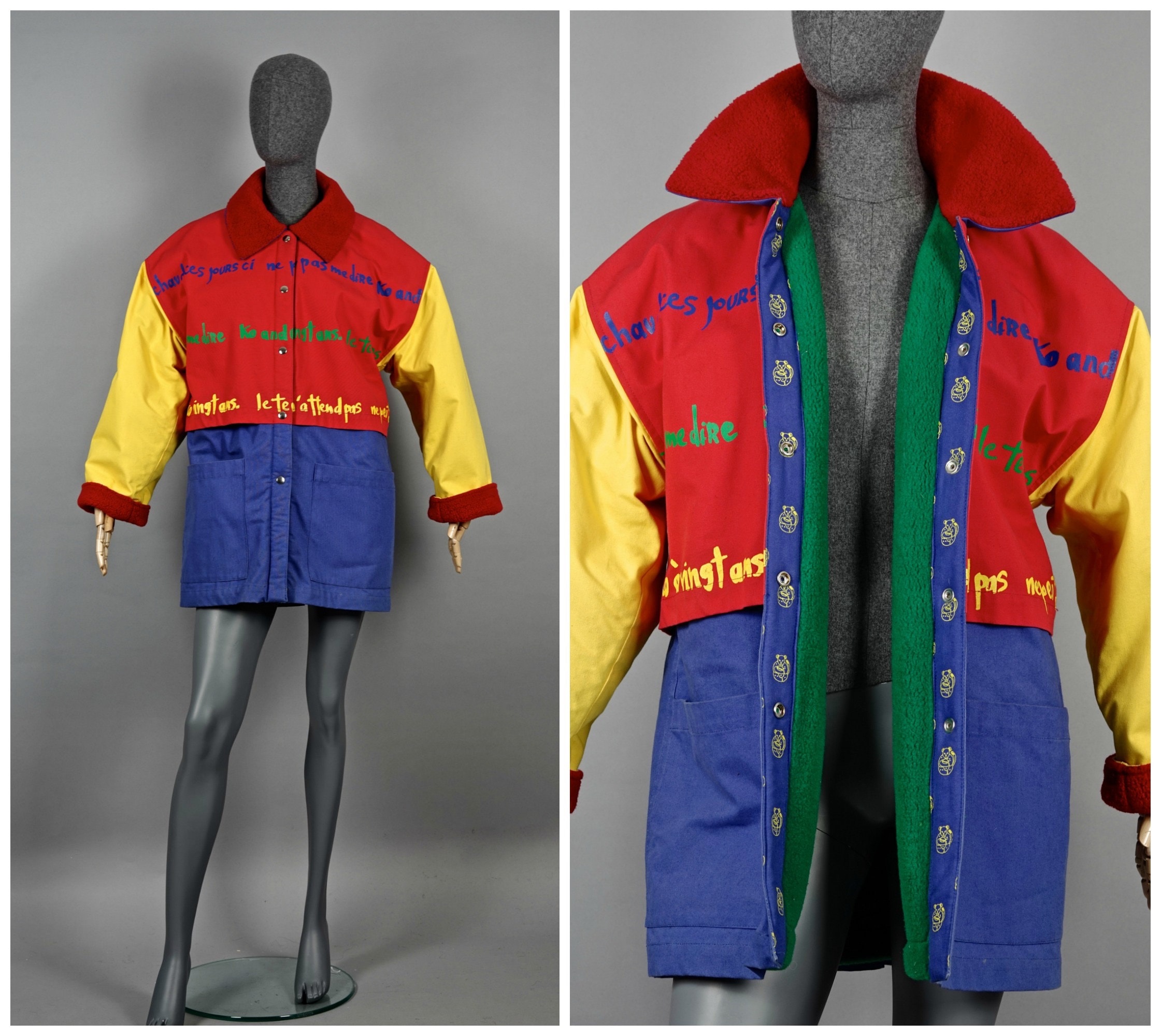 Jean-Charles de Castelbajac 1988 S/S Documented Color Block Dress