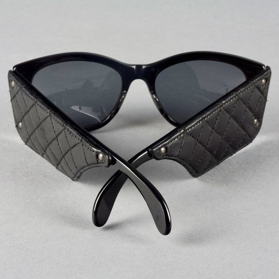 Vintage 1988 CHANEL Quilted Leather Sunglasses 