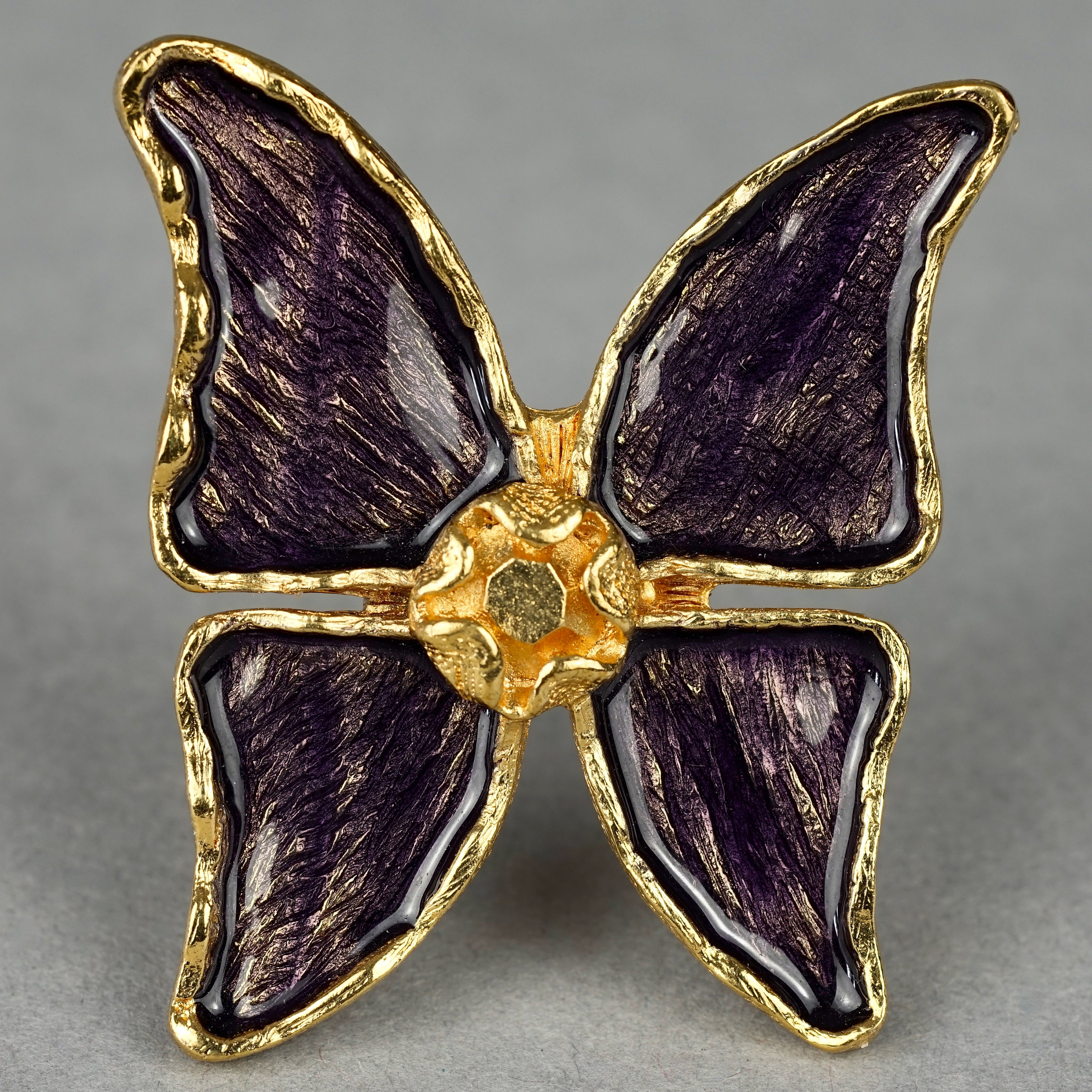 Vintage YVES SAINT LAURENT Ysl Butterfly Enamel Brooch 