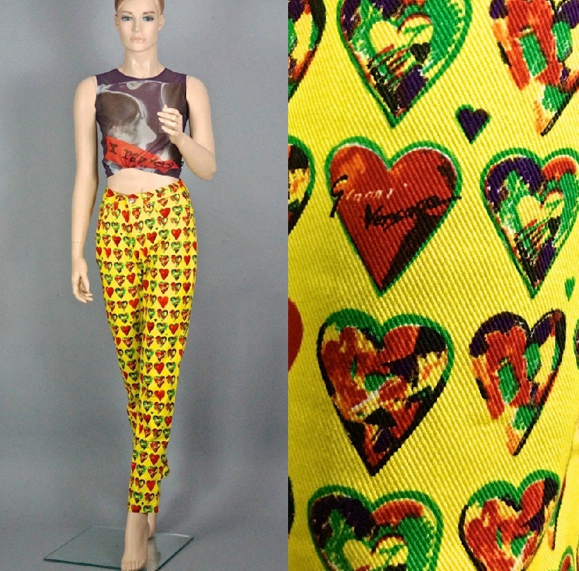 Gianni Versace Vintage Versus Lemon Yellow Chino Pants Size