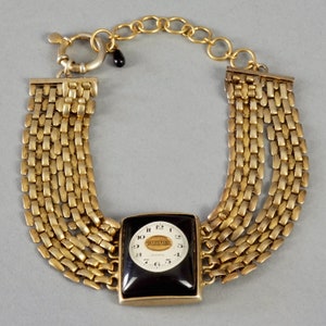 Vintage JEAN PAUL GAULTIER Steampunk Watch Face Lucite Choker Necklace