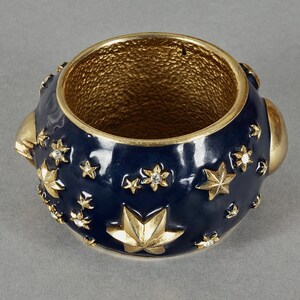 Vintage CHANTAL THOMASS Star Moon Enamel Cuff Bracelet image 7