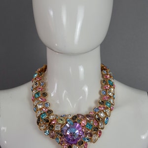 Vintage YVES SAINT LAURENT Robert Goossens Multi Jeweled Runway Necklace image 7