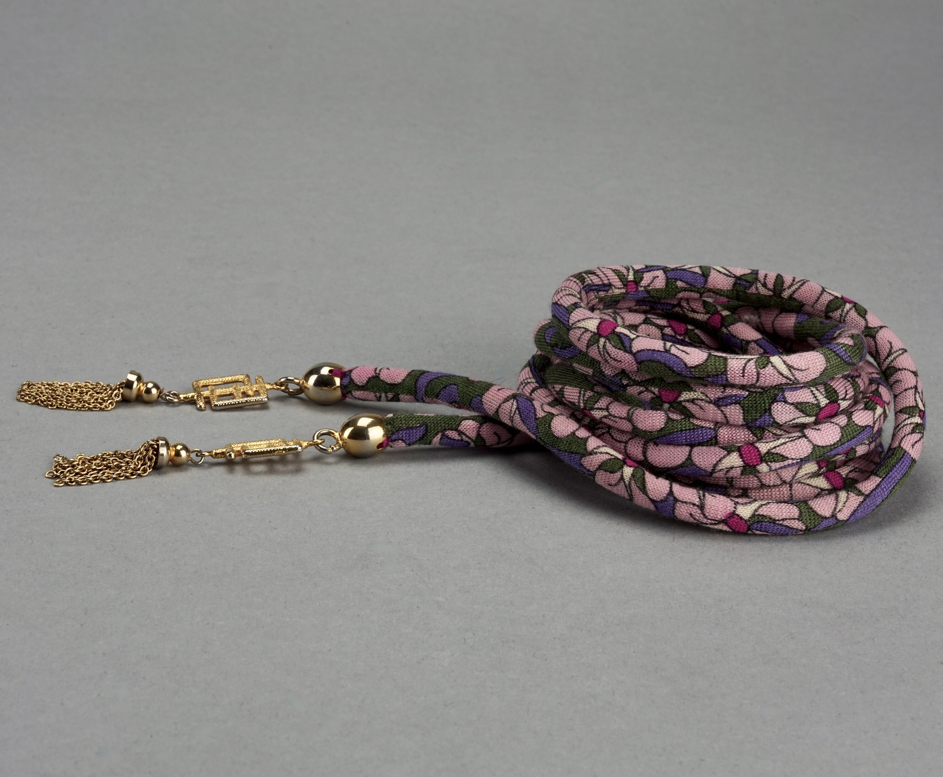 Emilio Pucci Belt Silk Jersey Print Rope with Glass Bead Tassels in Pouch Y2K Vintage 1960s EMILIO PUCCI Silk Logo Tassel Belt - Etsy main image 2