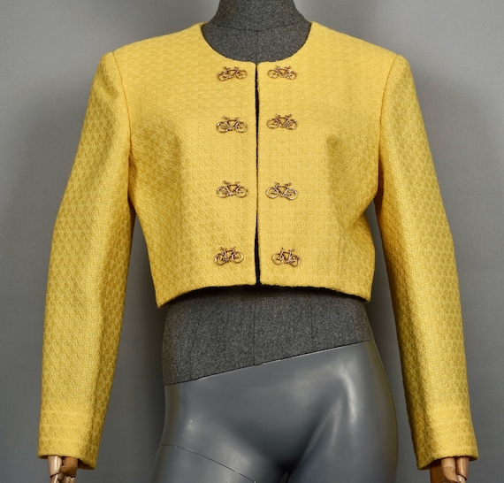 Vintage MOSCHINO CHEAP and CHIC Bicycle Buttons Novelty Cropped