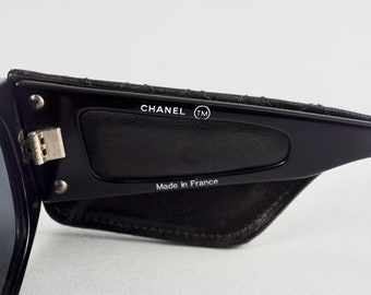 Vintage 1988 CHANEL Quilted Leather Sunglasses - Etsy