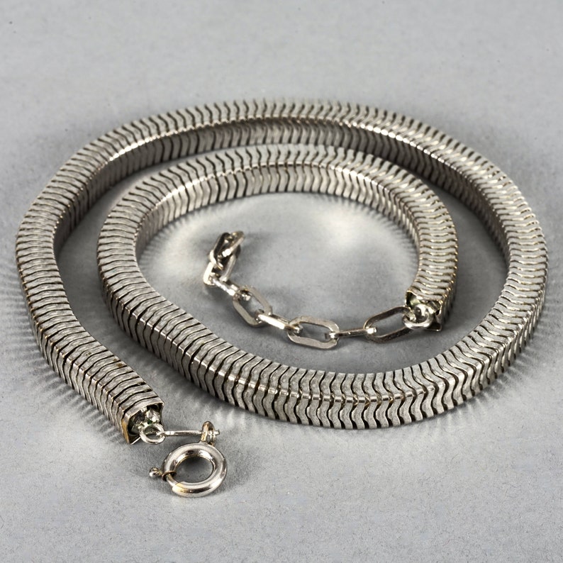 Vintage 1973 Christian Dior silverhalsband med ormkedja från 1973 bild 4