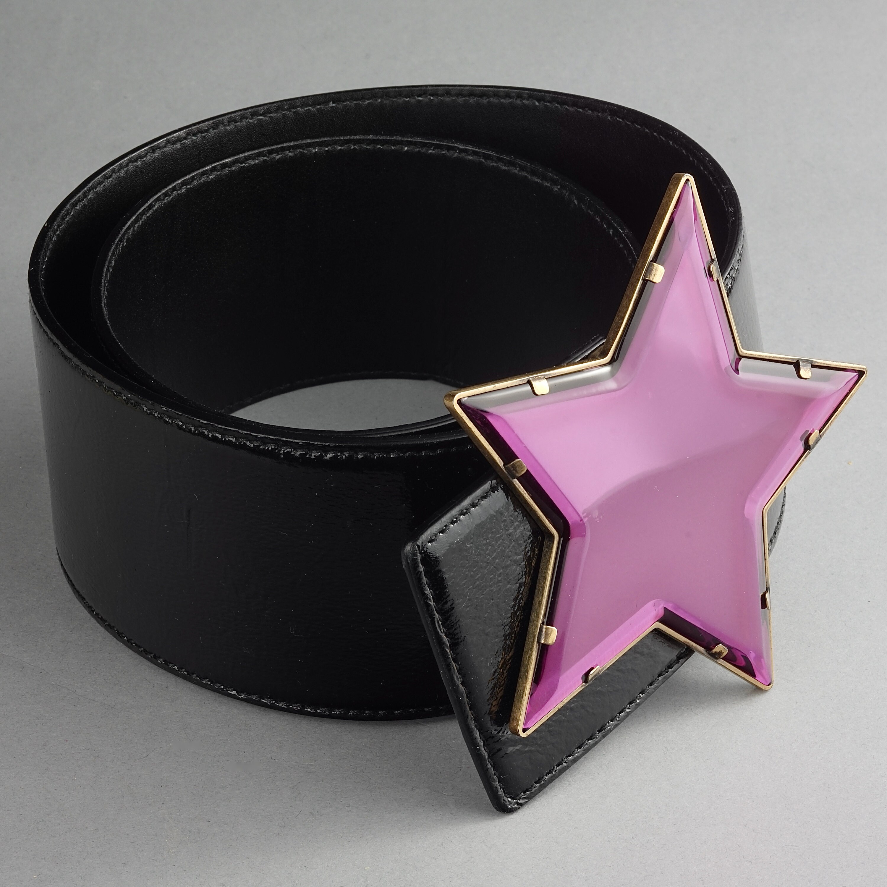 SAINT LAURENT black leather belt silver stars North Star Belt – 2K WRLD main image 3