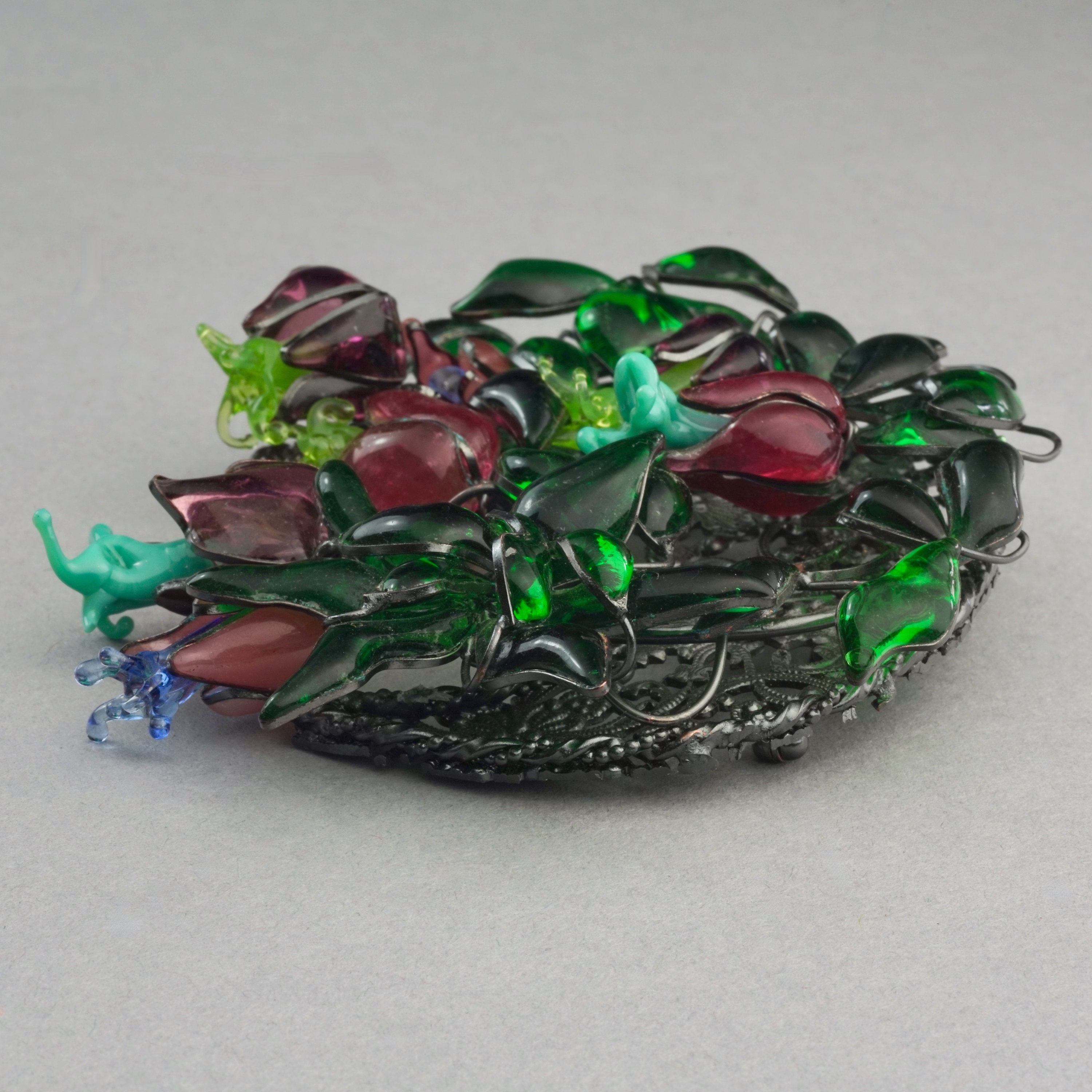 Vintage Massive HISTOIRE DE VERRE Flower Gripoix Brooch - Etsy