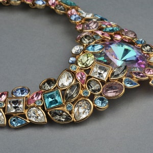 Vintage YVES SAINT LAURENT Robert Goossens Multi Jeweled Runway Necklace image 4