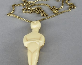 Vintage 1960s PACO RABANNE Space Age Humanoid Pendant Necklace