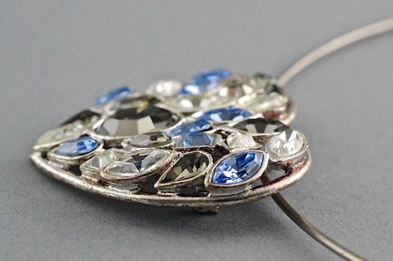 ヴィンテージ イヴ・サンローラン YSL バイ ハート ラインストーン