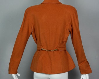Vintage THIERRY MUGLER Structured Belted Chain Burnt Orange