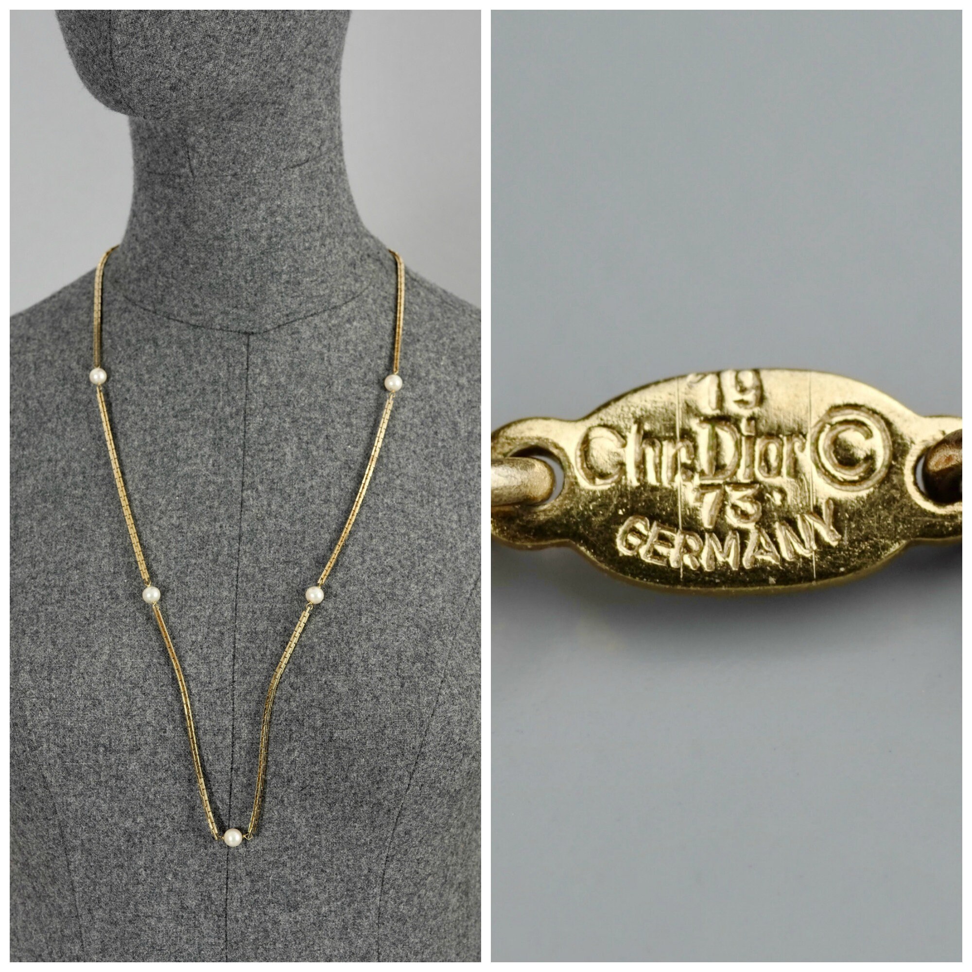 Vintage 1973 CHRISTIAN DIOR Pearl Chain 