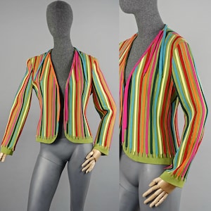 Vintage MOSCHINO CHEAP and CHIC Rainbow Shoe Laces Novelty Blazer Jacket